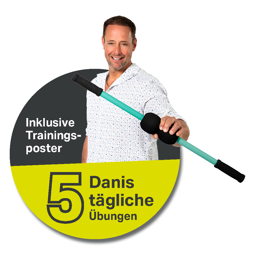 5 tägliche Übungen auf einem Trainingsposter. 